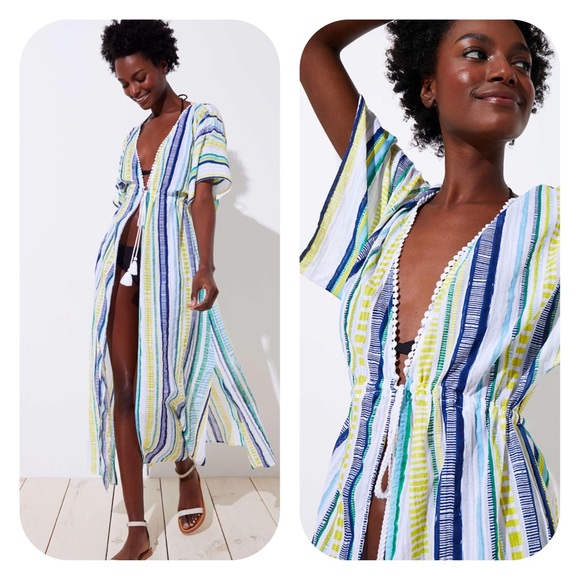 LOFT Other - LOFT Beach Shimmer Stripe Maxi Cotton Coverup XS